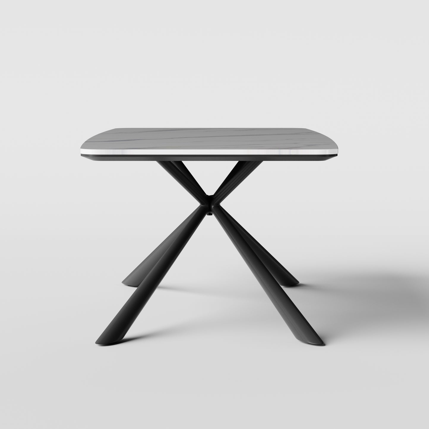 [Pre-Sale] Modern Rounded Rectangle Sintered Stone Coffee Table with Stainless Steel Base
