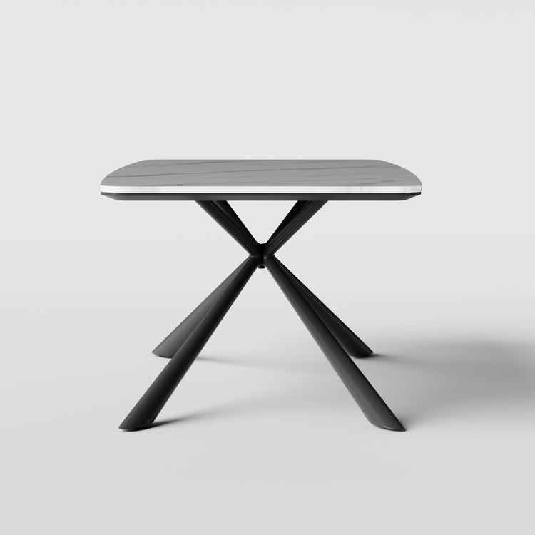 [Pre-Sale] Modern Rounded Rectangle Sintered Stone Coffee Table with Stainless Steel Base