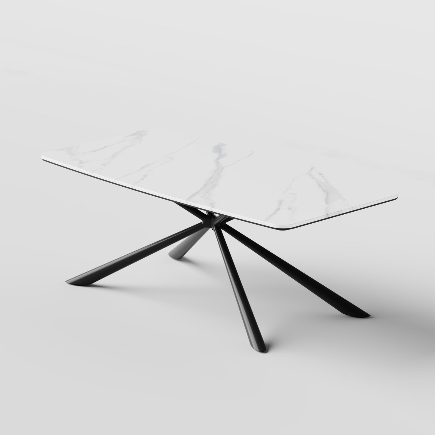 [Pre-Sale] Modern Rounded Rectangle Sintered Stone Coffee Table with Stainless Steel Base