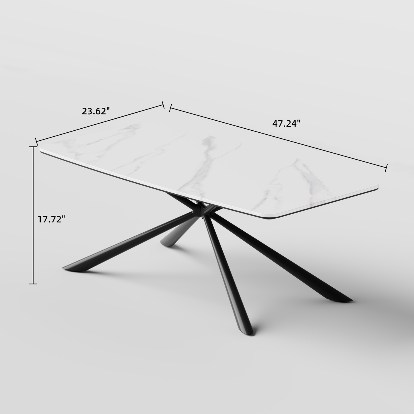 [Pre-Sale] Modern Rounded Rectangle Sintered Stone Coffee Table with Stainless Steel Base
