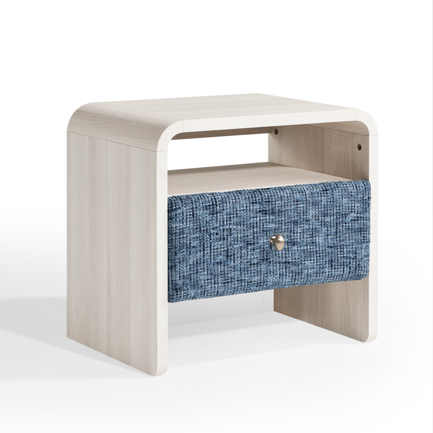 Dione Nightstand with Pebble Handle & Open Shelf - Harbor Depth Blue