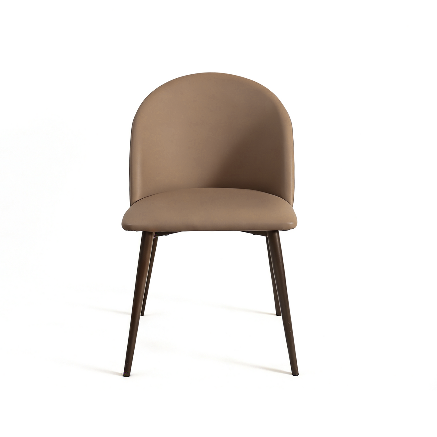 [Pre-Sale] Modern PU Leather C-Shaped Back Dining Chairs Set 2 PCS - Brown