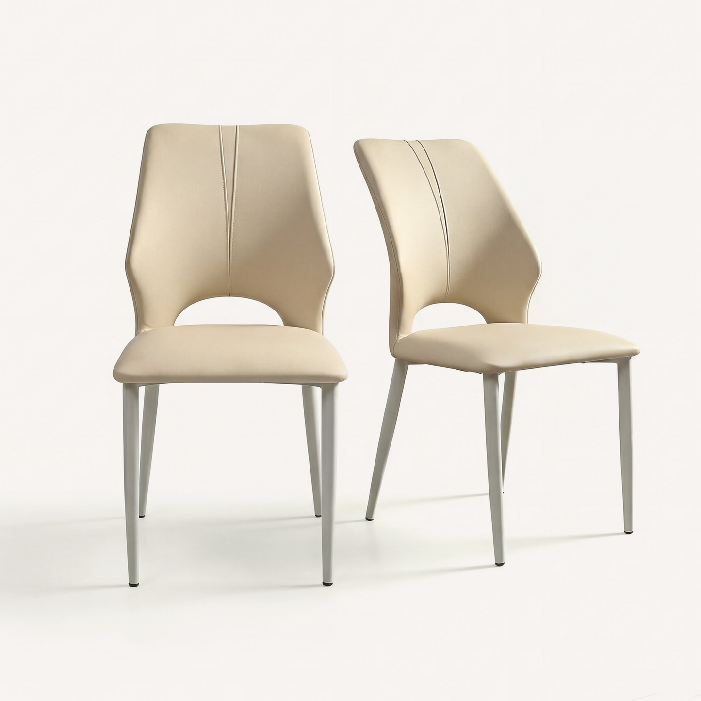 [Pre-Sale] Modern Light Luxury PU Leather Dining Chairs Set 2Pcs,Beige