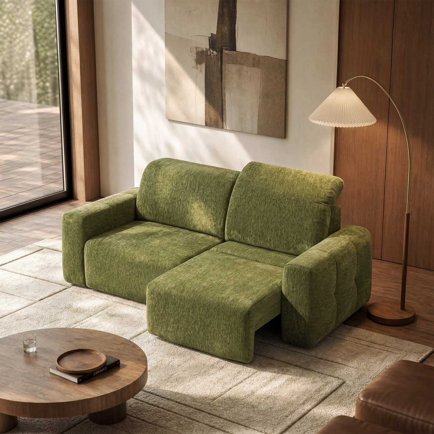 84" Power Reclining Loveseat with Independent Headrest & Footrest – 2-Seat Modular Sectional Sofa