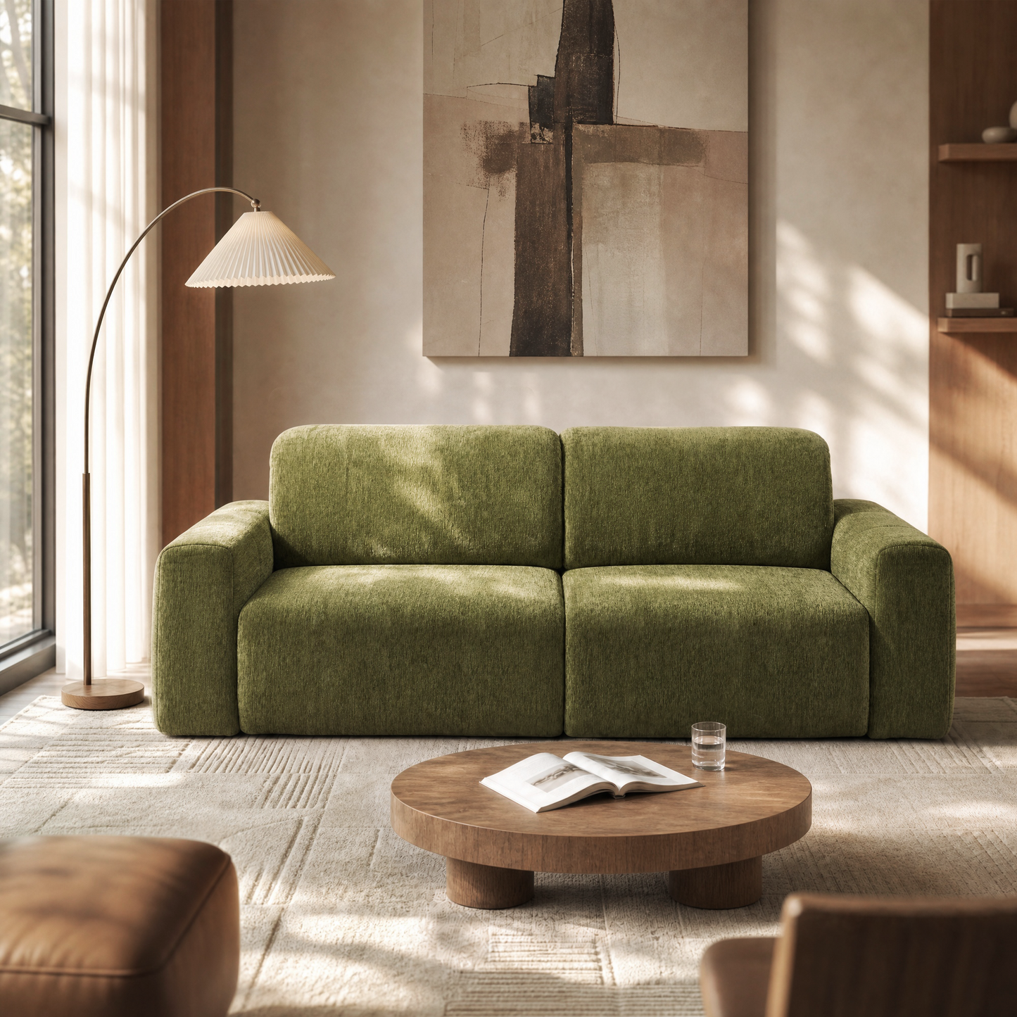 84" Power Reclining Loveseat with Independent Headrest & Footrest – 2-Seat Modular Sectional Sofa