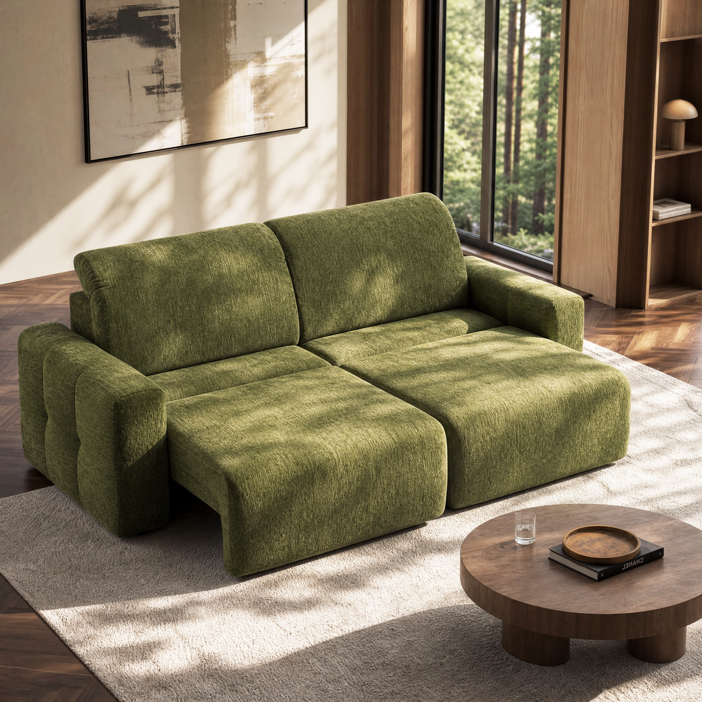84" Power Reclining Loveseat with Independent Headrest & Footrest – 2-Seat Modular Sectional Sofa