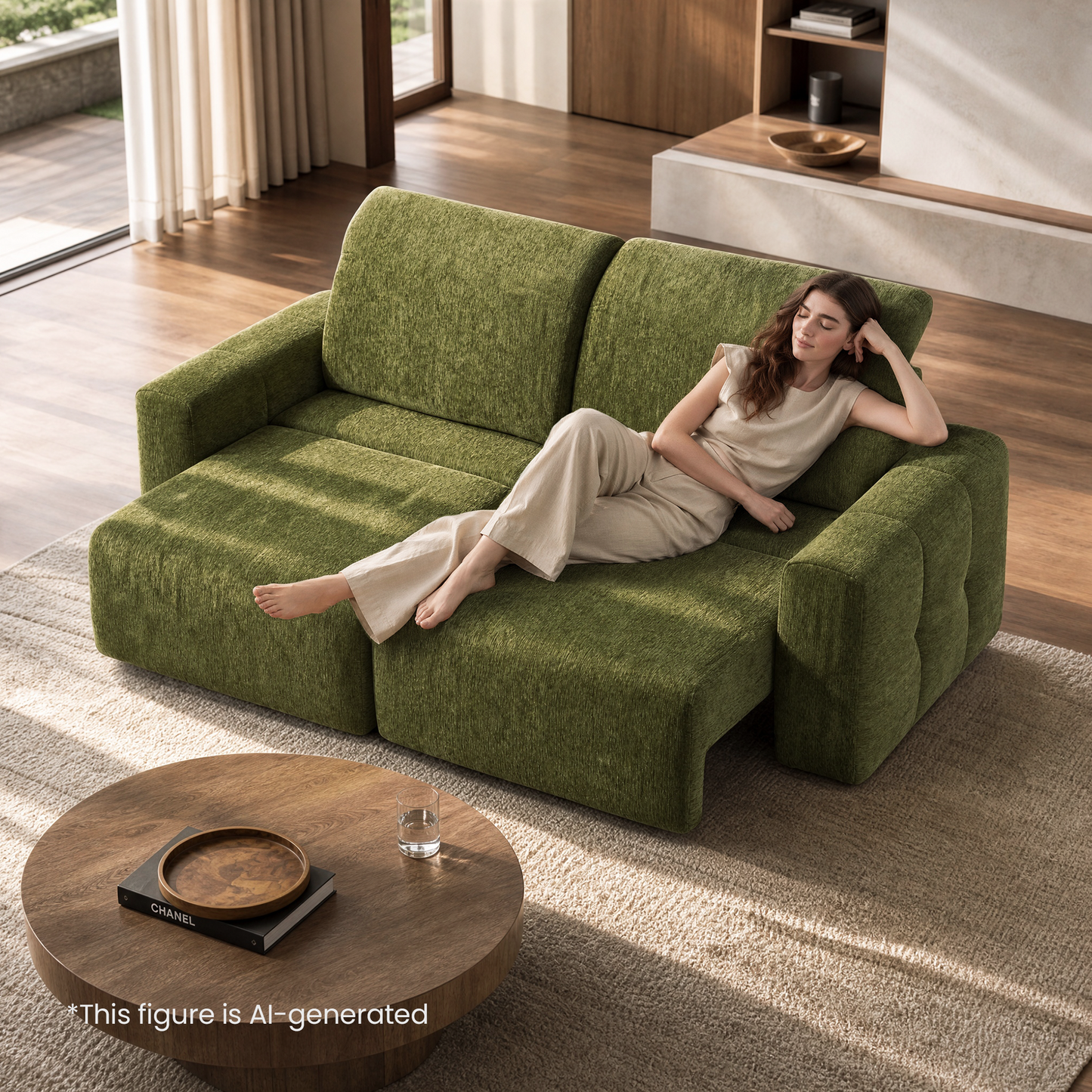 84" Power Reclining Loveseat with Independent Headrest & Footrest – 2-Seat Modular Sectional Sofa