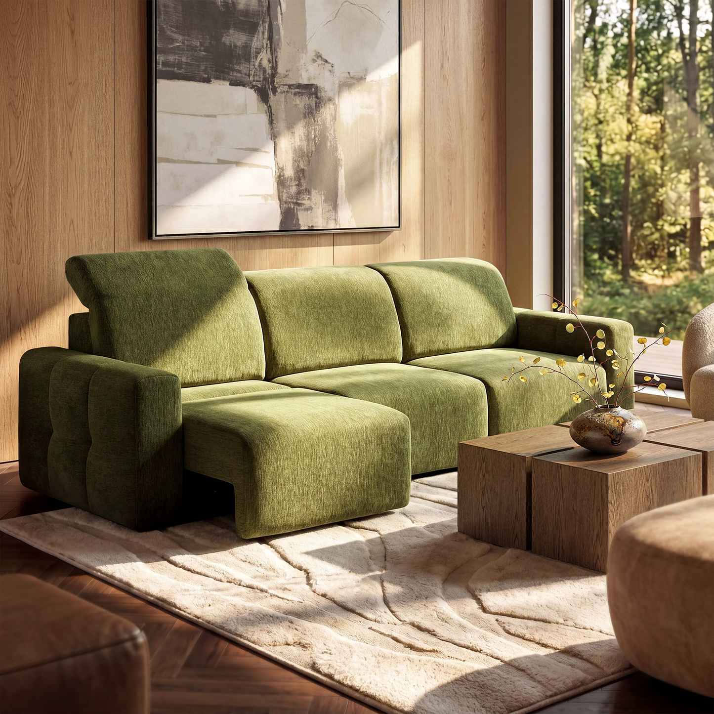 [Pre-Sale] Power Reclining Sectional Sofa with Independent Headrest & Footrest – 4-Seat Modular Sofa
