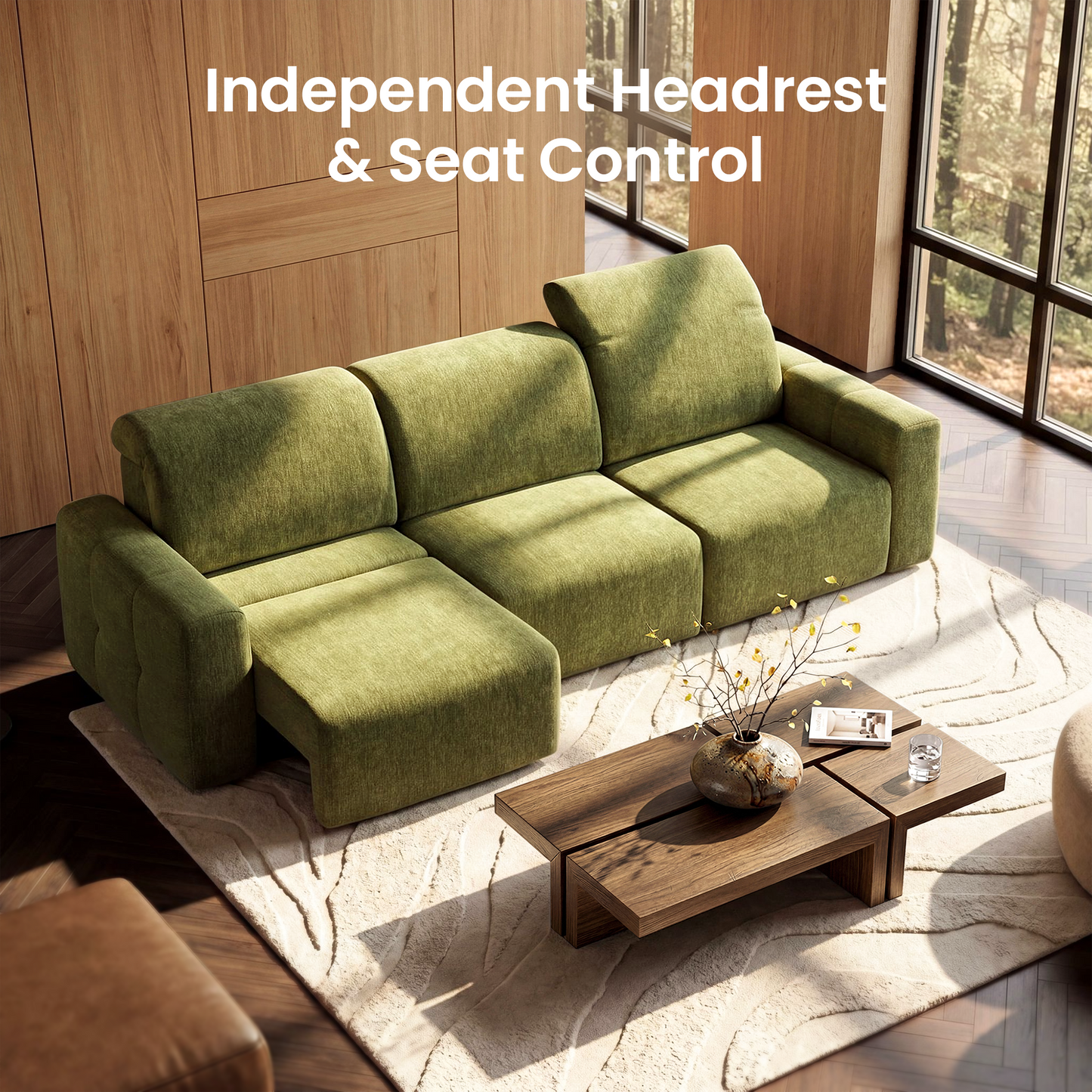 [Pre-Sale] Power Reclining Sectional Sofa with Independent Headrest & Footrest – 4-Seat Modular Sofa