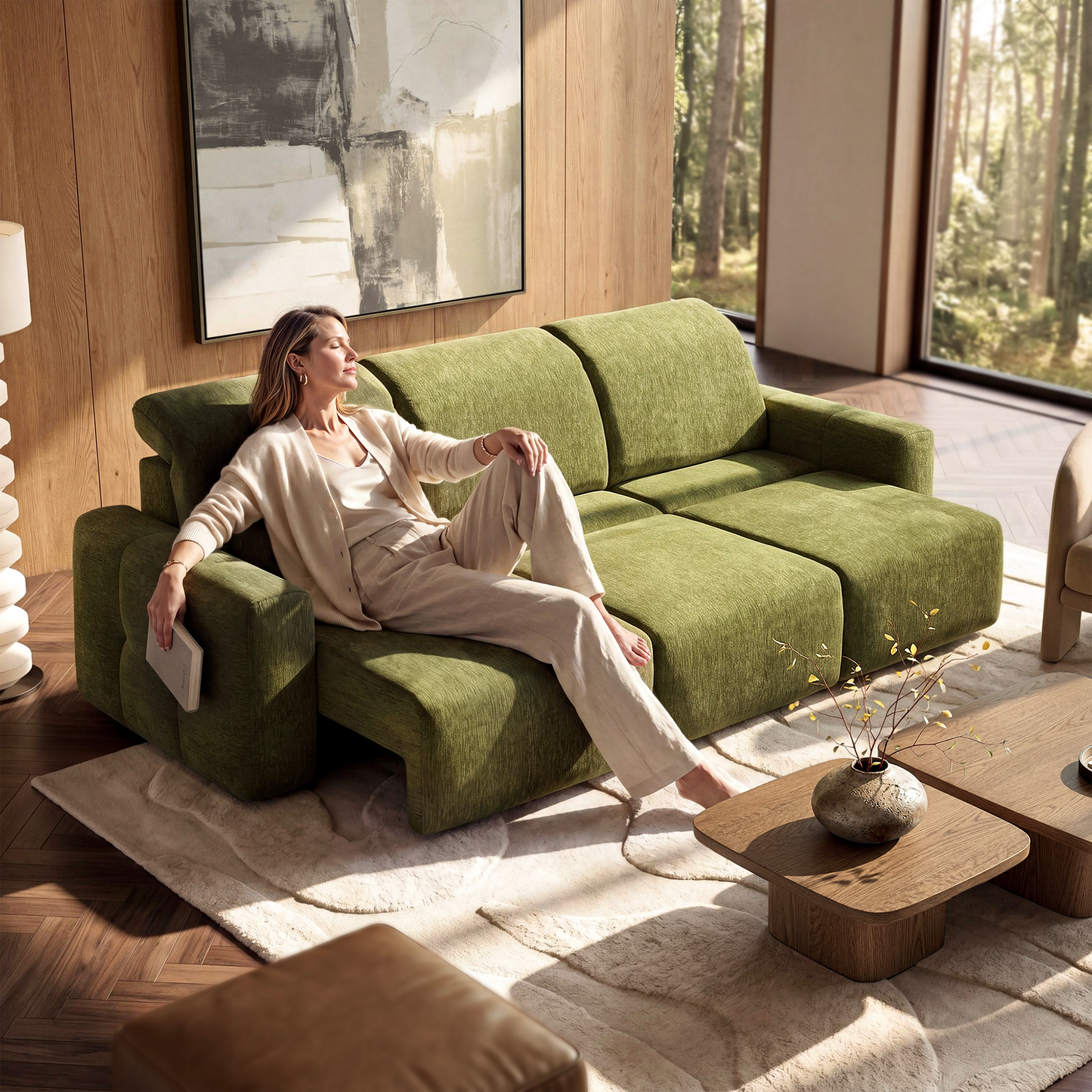 [Pre-Sale] Power Reclining Sectional Sofa with Independent Headrest & Footrest – 4-Seat Modular Sofa