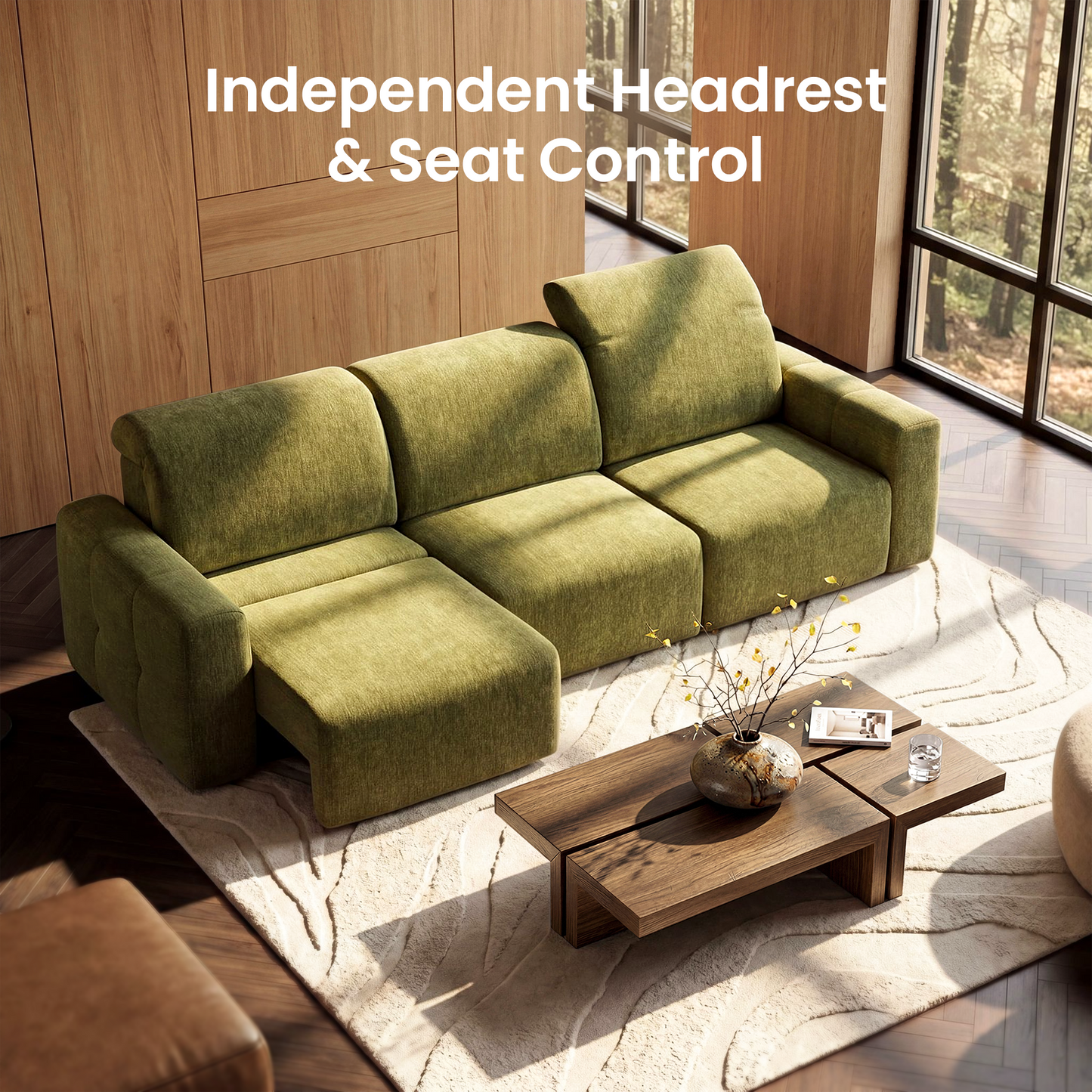 [Pre-Sale] Power Reclining Sofa with Independent Headrest & Footrest – 3-Seat Modular Sectional Couch