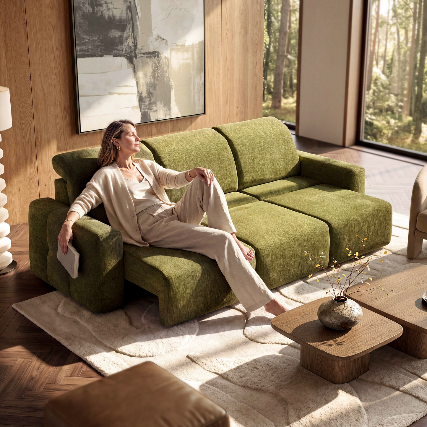 [Pre-Sale] Power Reclining Sofa with Independent Headrest & Footrest – 3-Seat Modular Sectional Couch