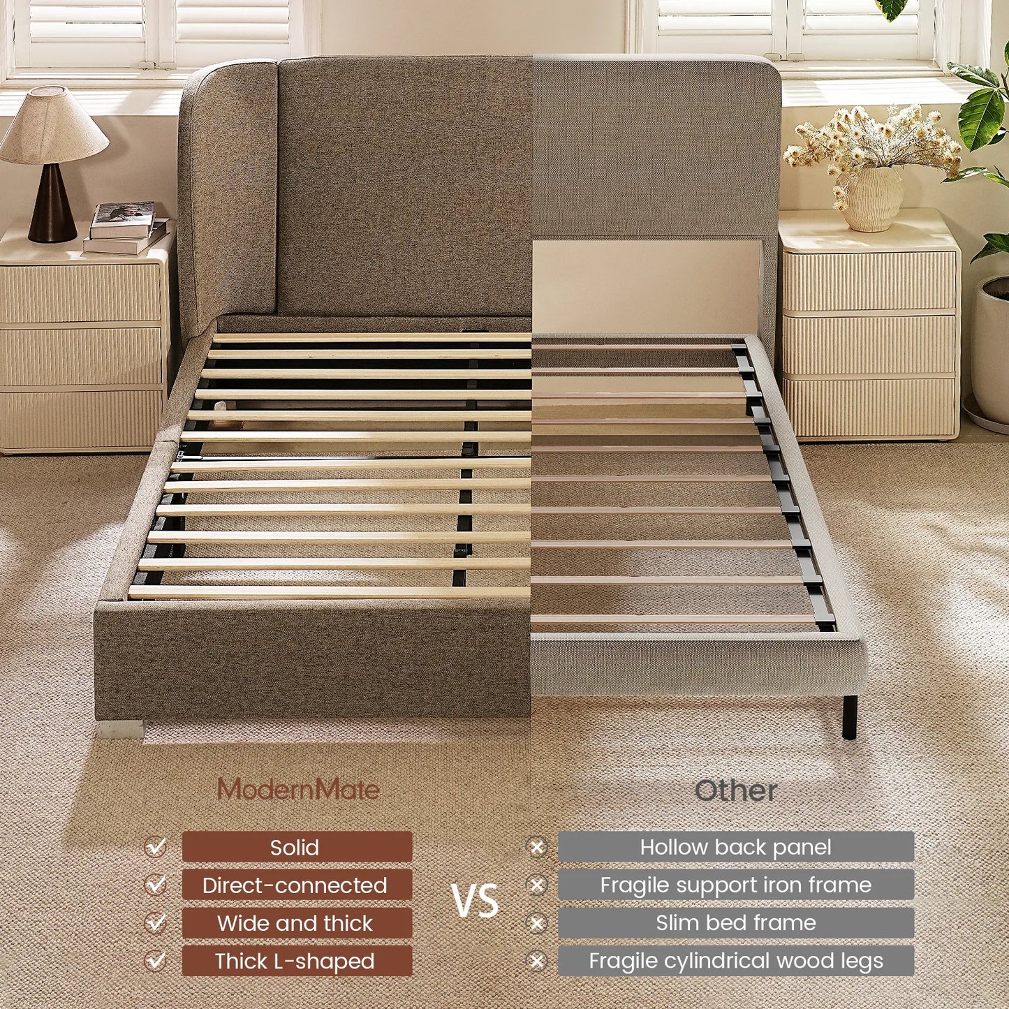 Sylvie Queen Size Upholstered Bed