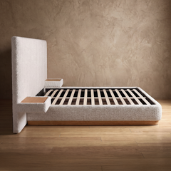 Bed frame shown from the side on a plain background