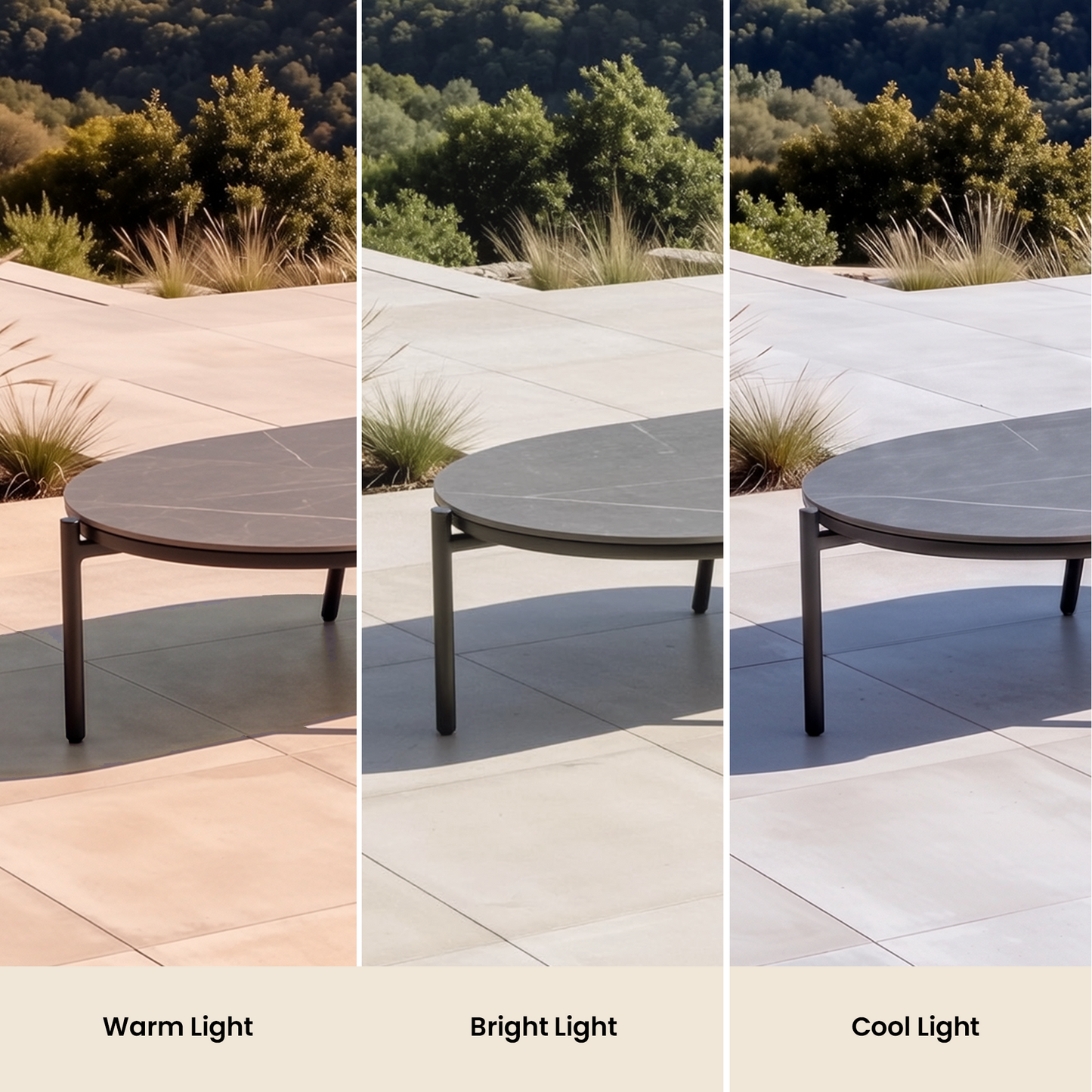 [Pre-Sale] Round Tube Contour Outdoor 53" Sintered Stone Coffee Table