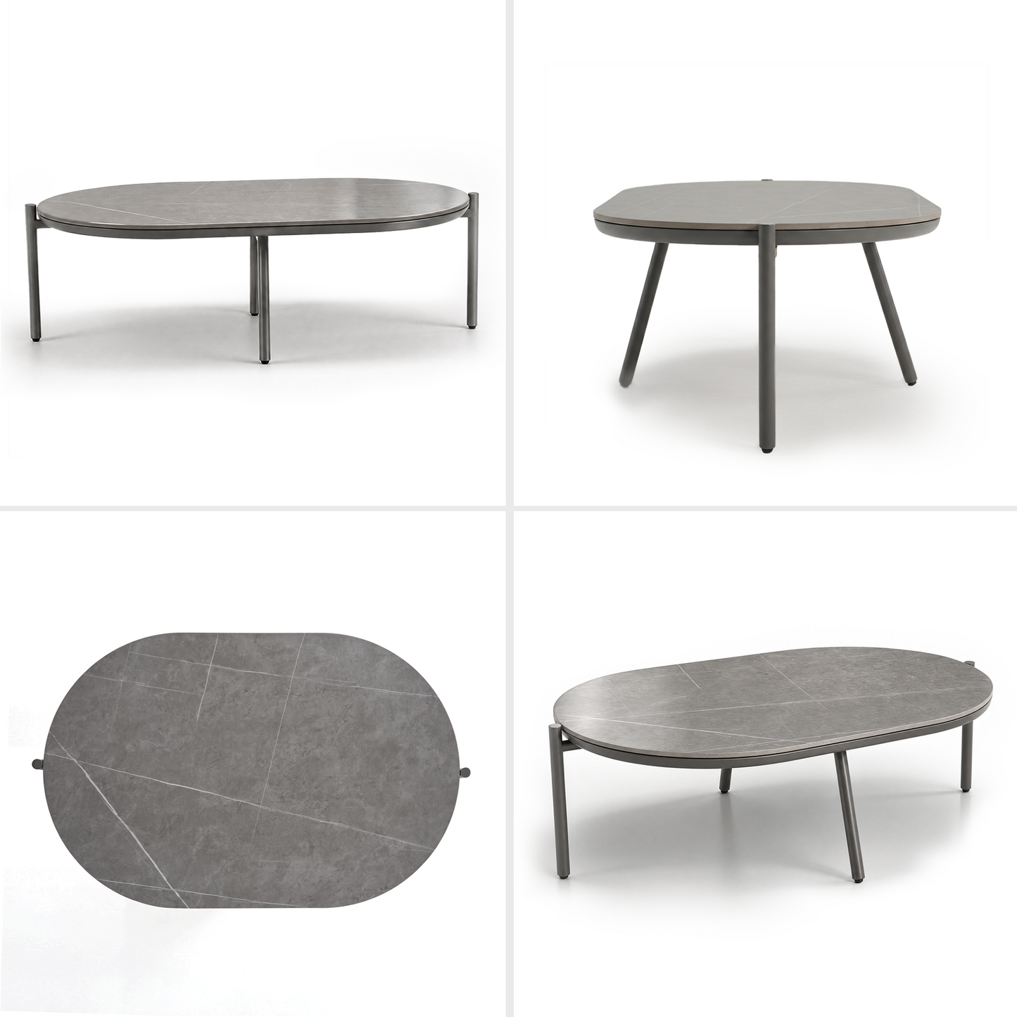 [Pre-Sale] Round Tube Contour Outdoor 53" Sintered Stone Coffee Table