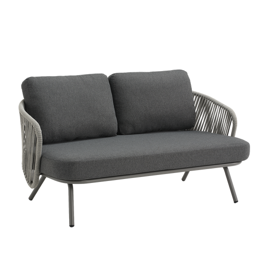 [Pre-Sale] Round Tube Contour Outdoor Handwoven Rope Loveseat