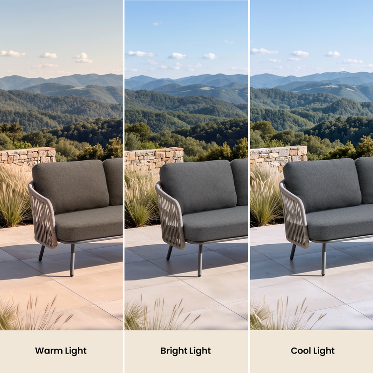59.6" Outdoor Round Tube Woven Rope Loveseat Sofa