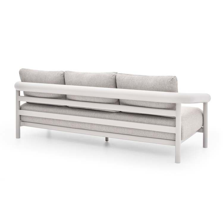 Round Tube 84.7" Outdoor 3-Seater Sofa, Performance Fabric Foam Cushions