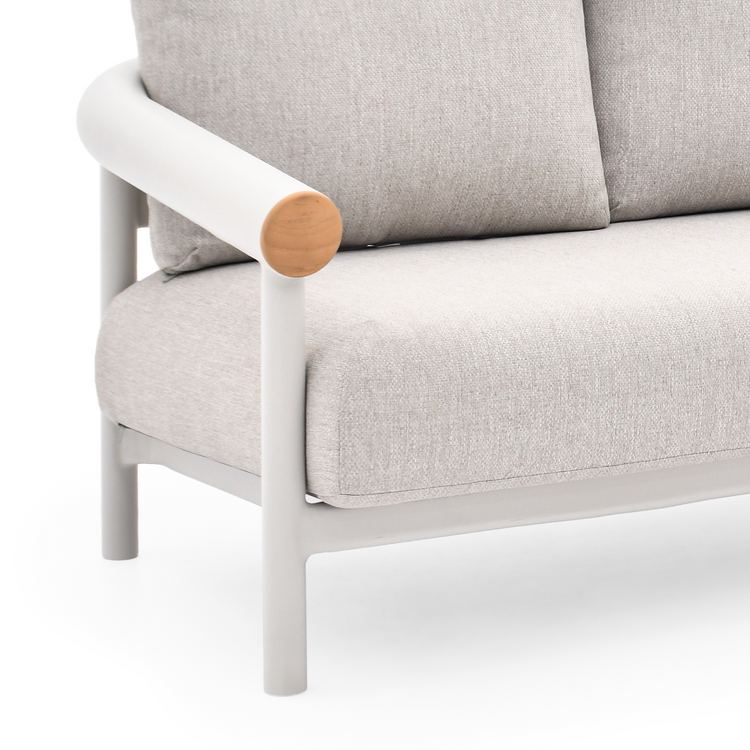 Round Tube 84.7" Outdoor 3-Seater Sofa, Performance Fabric Foam Cushions