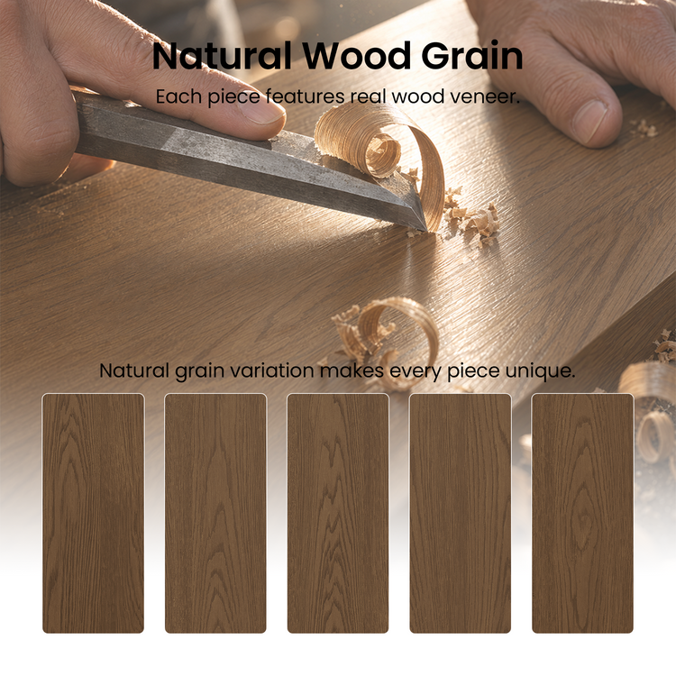 70.9" Rounded Rectangle Natural Grain Dining Table with Dual Pillar Base