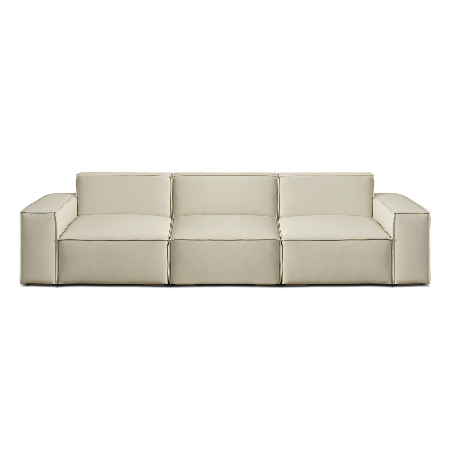 [Pre-sale] 118" Scratch-Resistant Vegan Leather Sofa - Deep Seating & Metal Legs