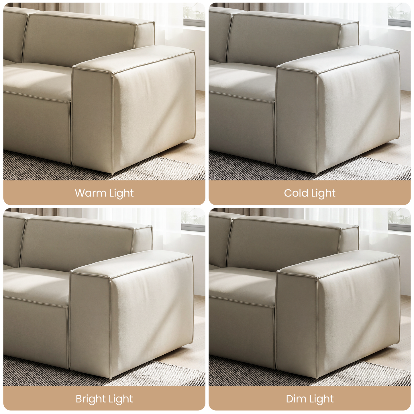 [Pre-sale] 118" Scratch-Resistant Vegan Leather Sofa - Deep Seating & Metal Legs