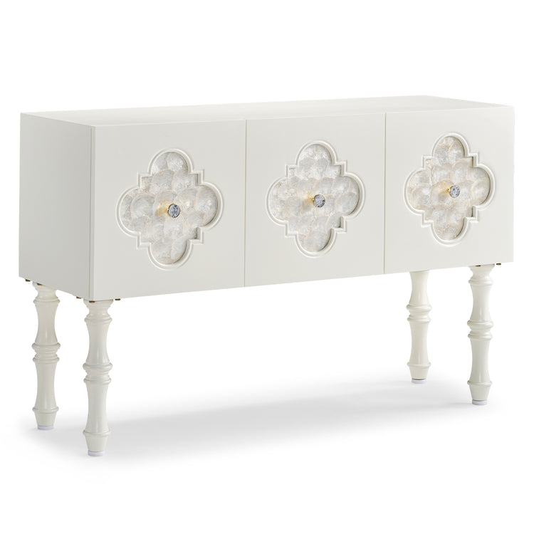 47" Shell Inlay 3-Door Accent Cabinet  Storage Cabine