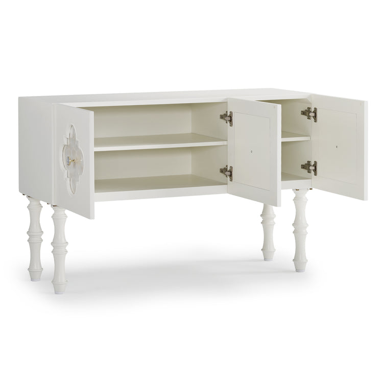 47" Shell Inlay 3-Door Accent Cabinet  Storage Cabine