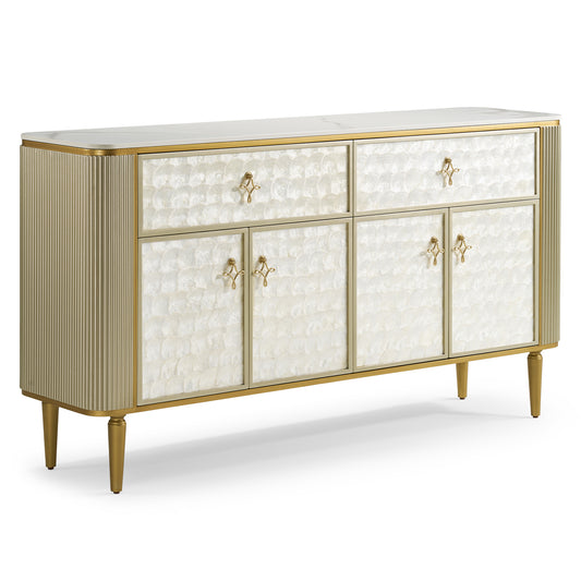 [Pre-Sale] Shell Inlay 3-Door Accent Sideboard, 63"