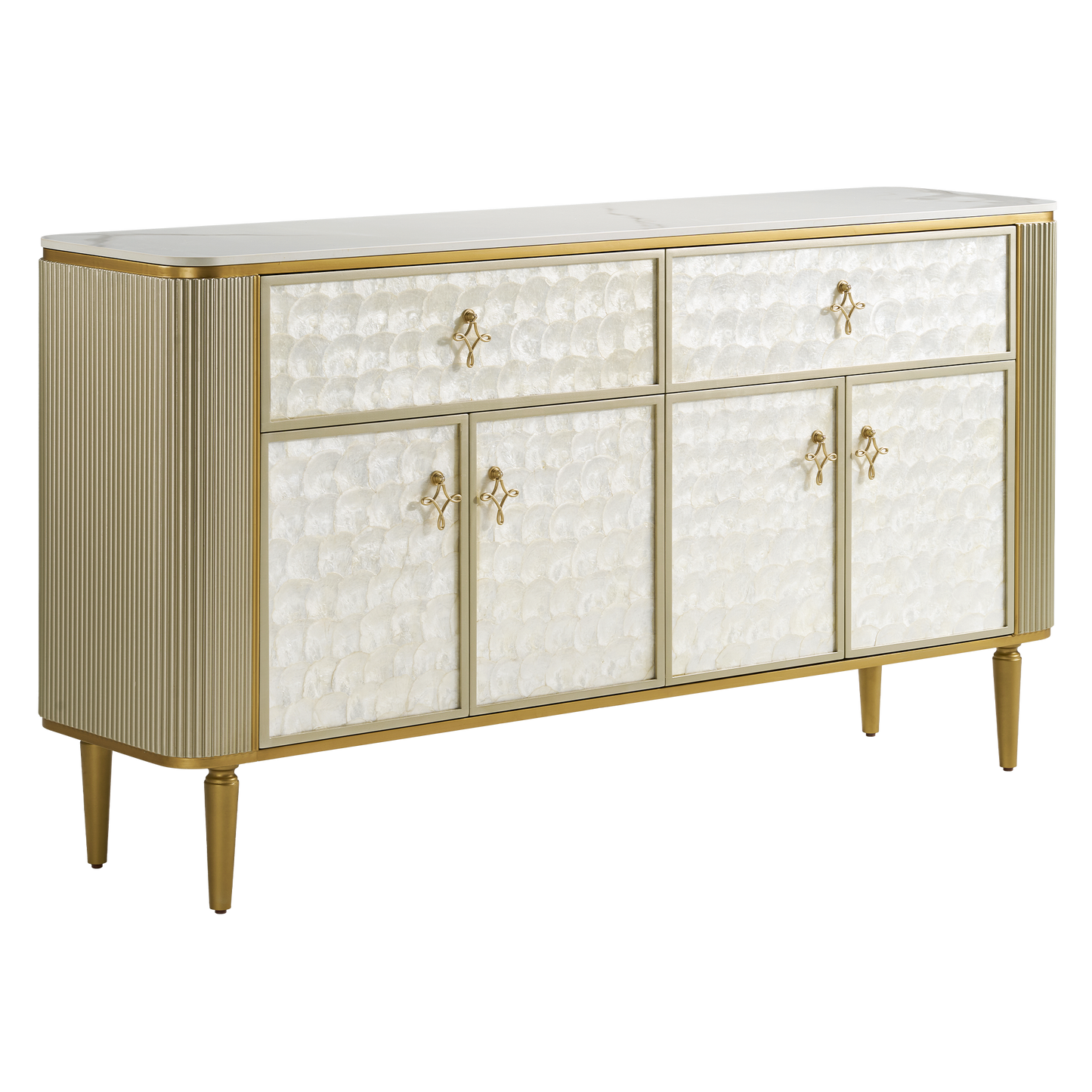 [Pre-Sale] Shell Inlay 3-Door Accent Sideboard, 63"