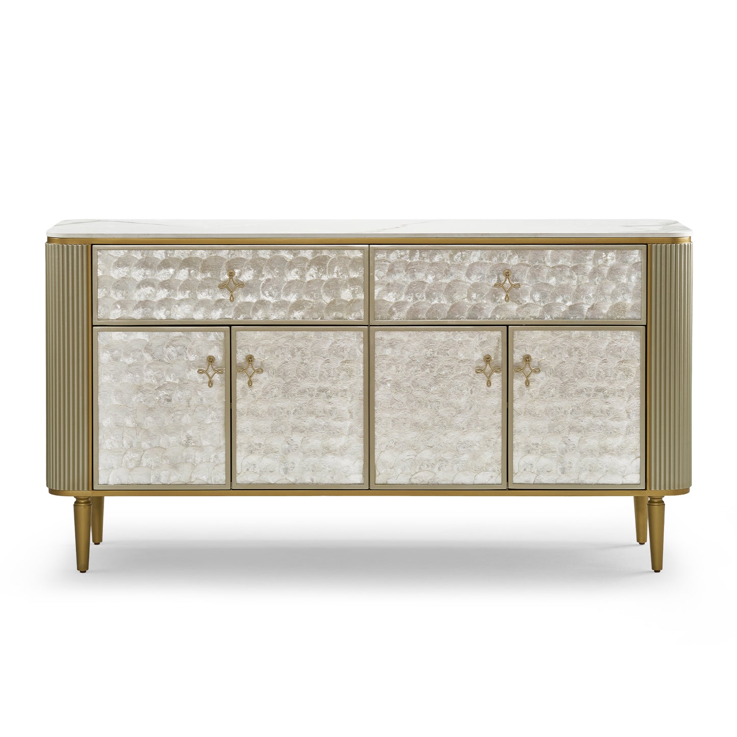 [Pre-Sale] Shell Inlay 3-Door Accent Sideboard, 63"