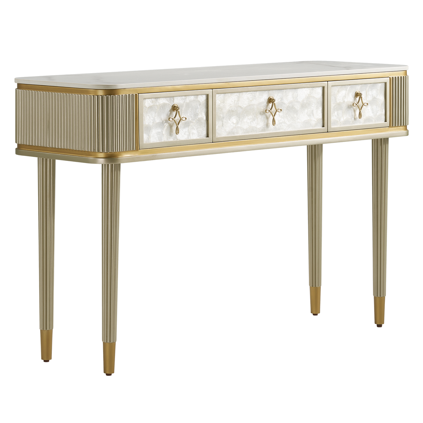 [Pre-Sale] Shell & Pearl Inlay 3-Drawer Console Table, 47"