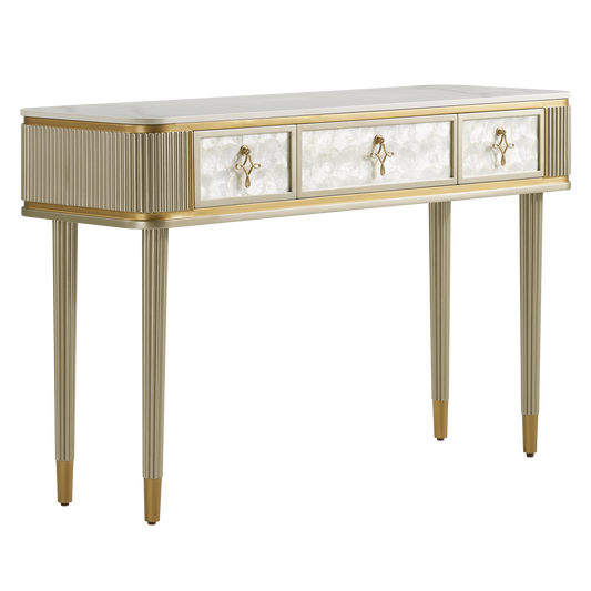 [Pre-Sale] Shell & Pearl Inlay 3-Drawer Console Table, 47"