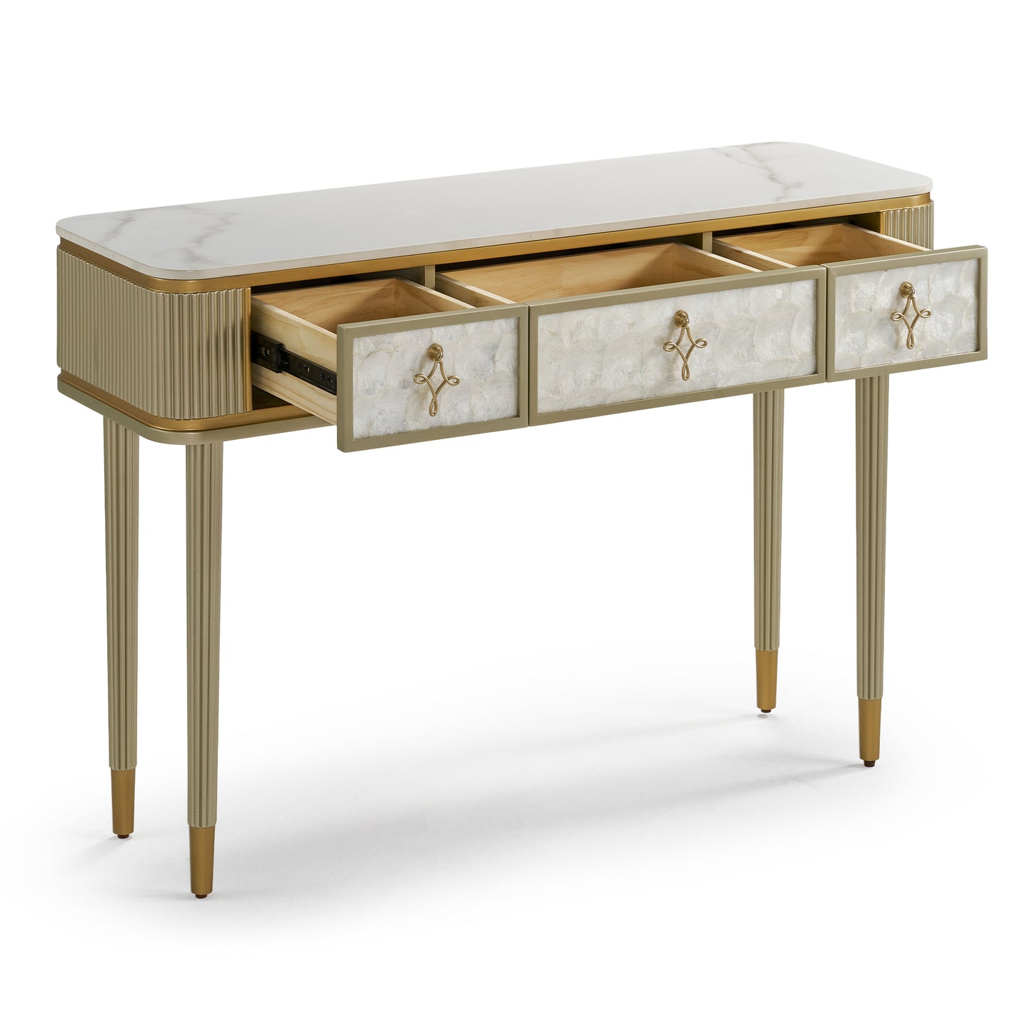 [Pre-Sale] Shell & Pearl Inlay 3-Drawer Console Table, 47"