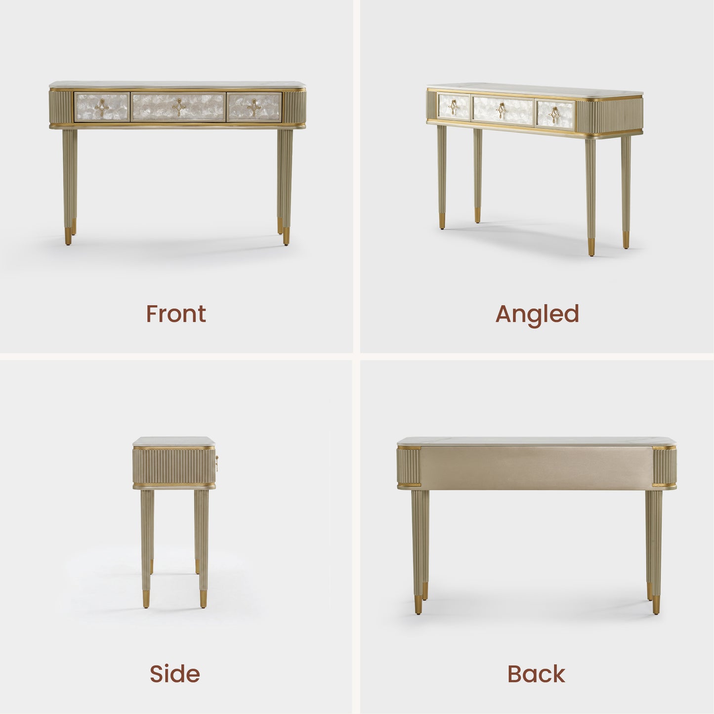 [Pre-Sale] Shell & Pearl Inlay 3-Drawer Console Table, 47"