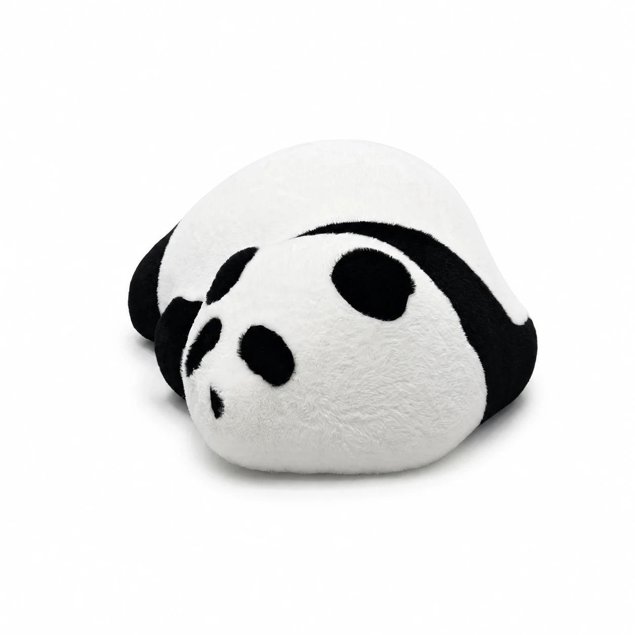 Sleeping Bear Plush Ottoman - Black and White Panda Floor Lounger, 36.5" Long