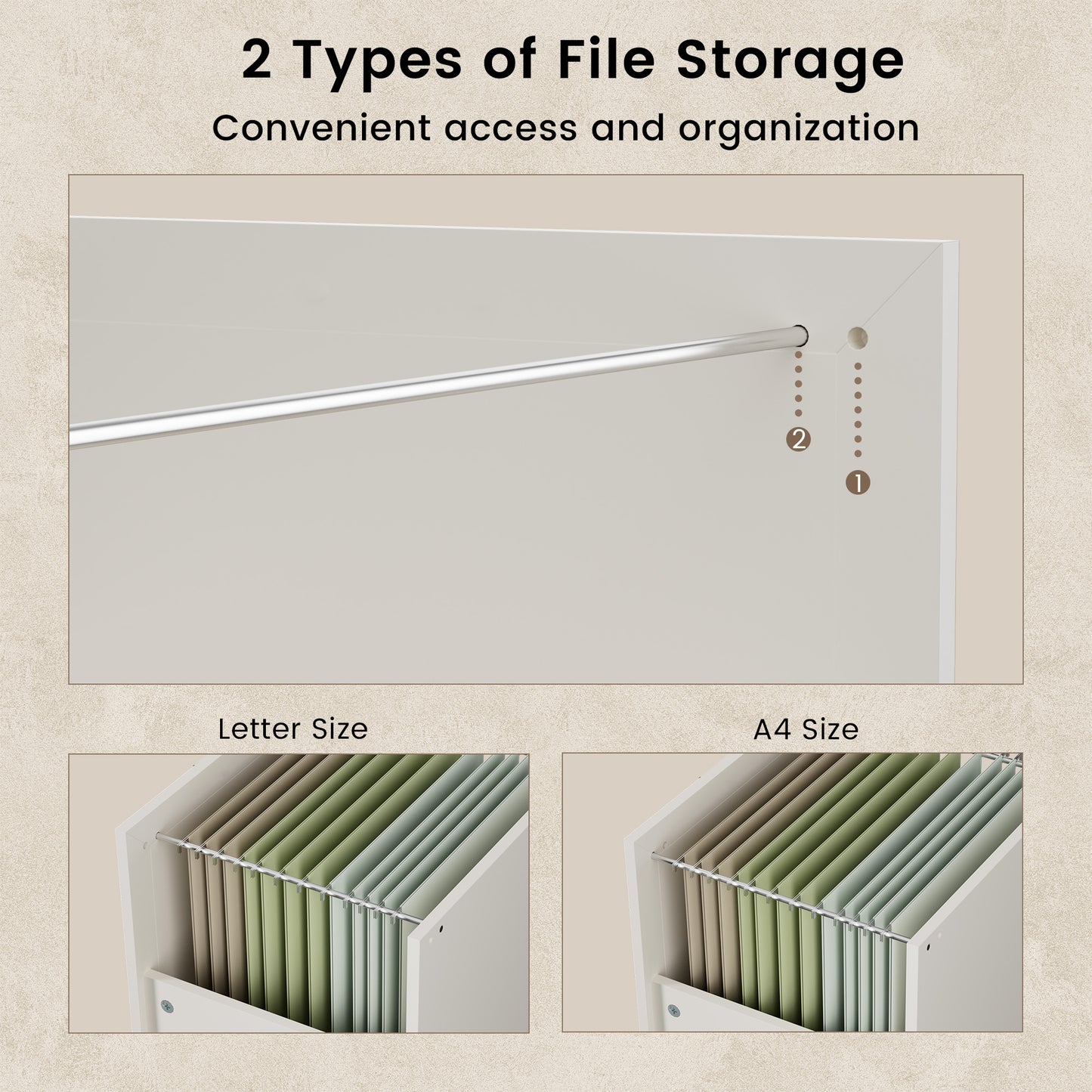 Soren 4-Drawer Wood White Storage File Cabinet