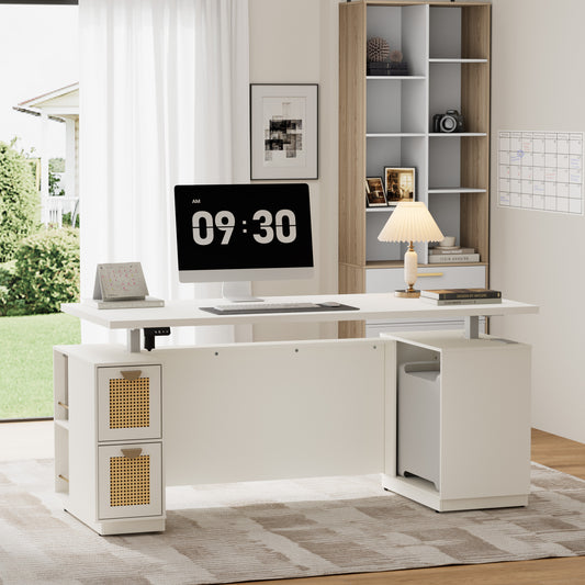 Soren 71" Height-Adjustable White Standing Desk