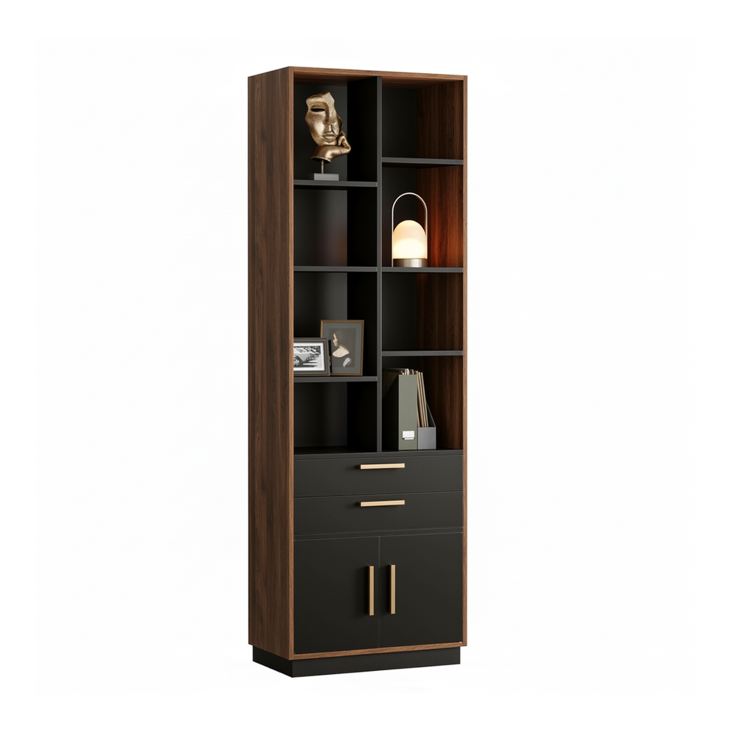 Soren 73" Wood Walnut Bookcase