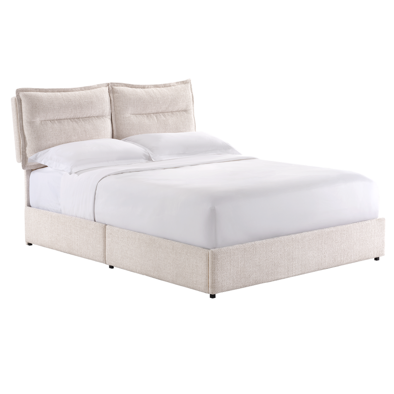 Tareya Queen Upholstered Bed Frame with 4 Storage Drawers, Beige