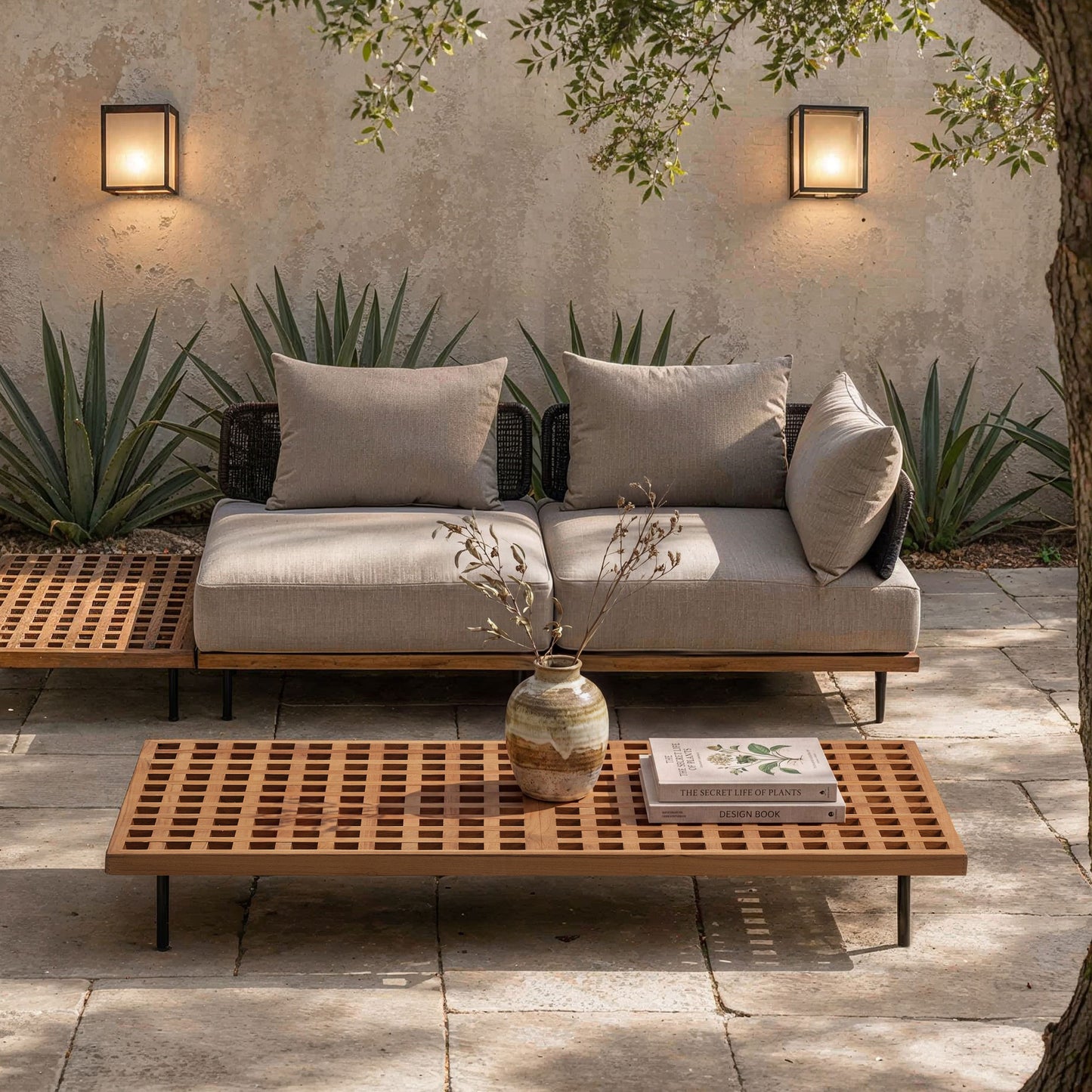 [Pre-Sale] Teak Lattice Outdoor Long Coffee Table