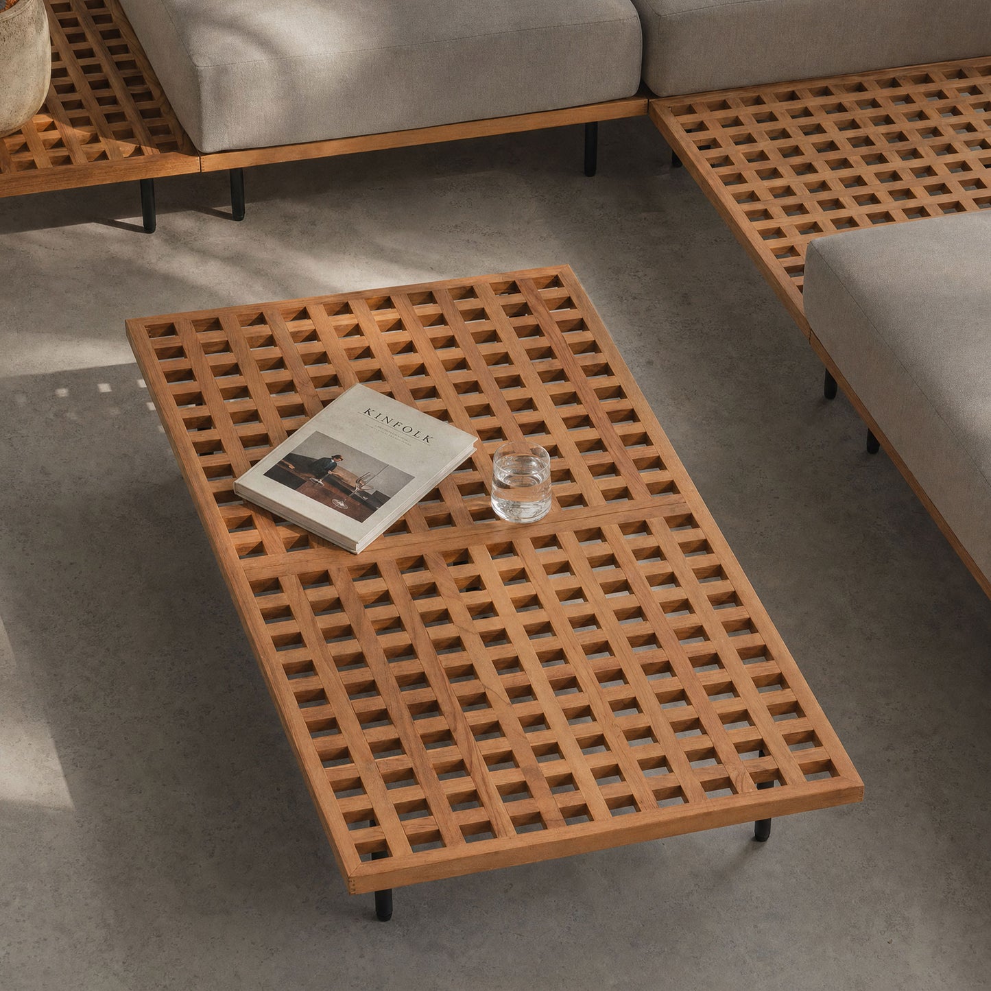 [Pre-Sale] Teak Lattice Outdoor Long Coffee Table