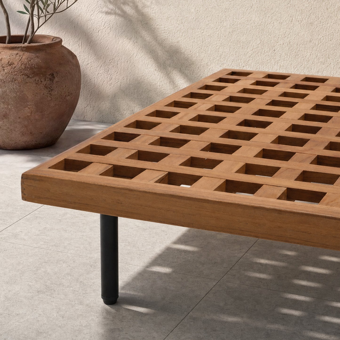 [Pre-Sale] Teak Lattice Outdoor Long Coffee Table