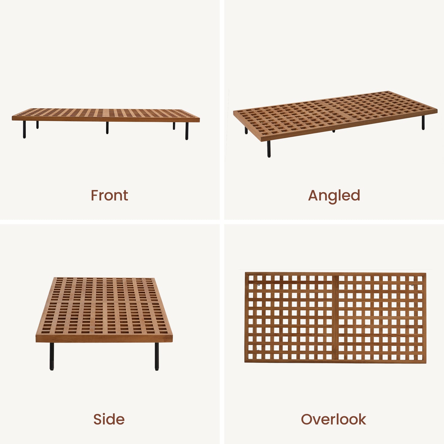 [Pre-Sale] Teak Lattice Outdoor Long Coffee Table