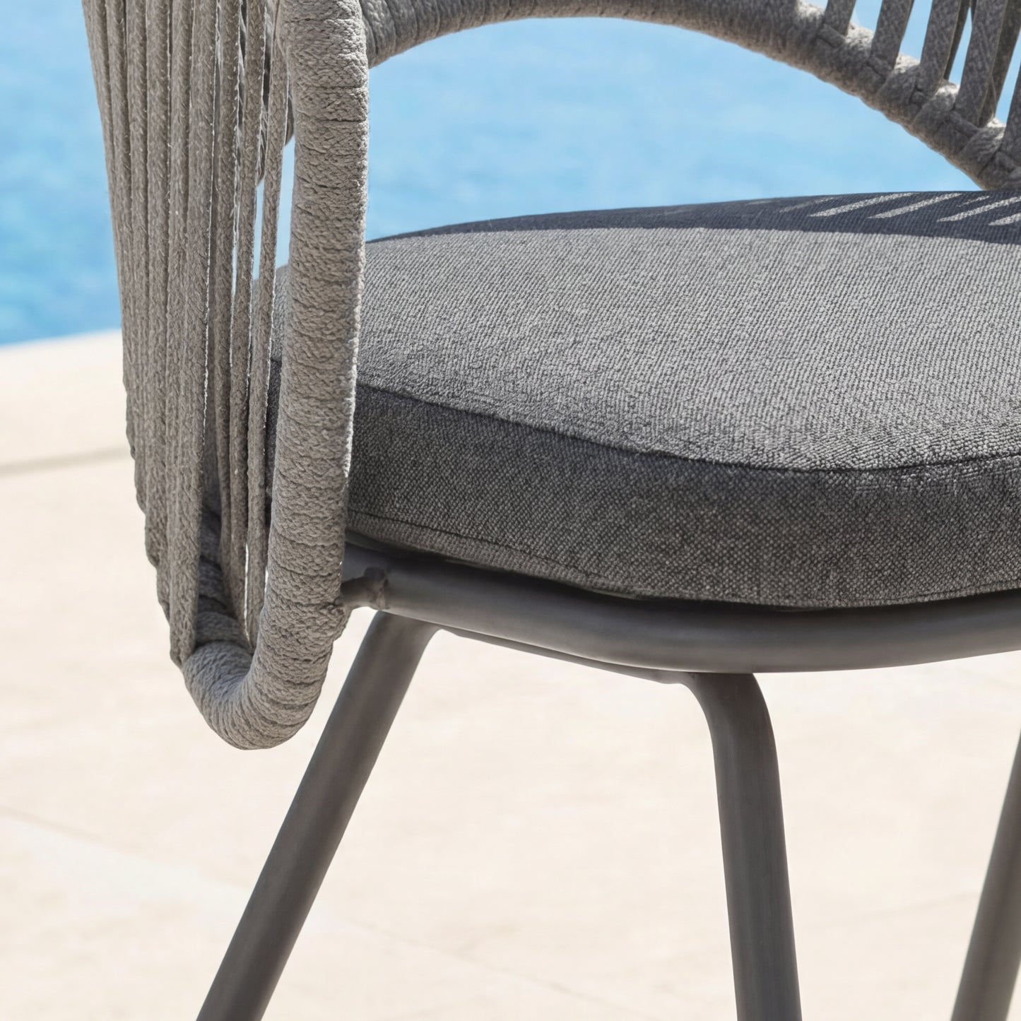[Pre-Sale] Thin Tube Woven Rope Outdoor Dining Chair (Set of 2)