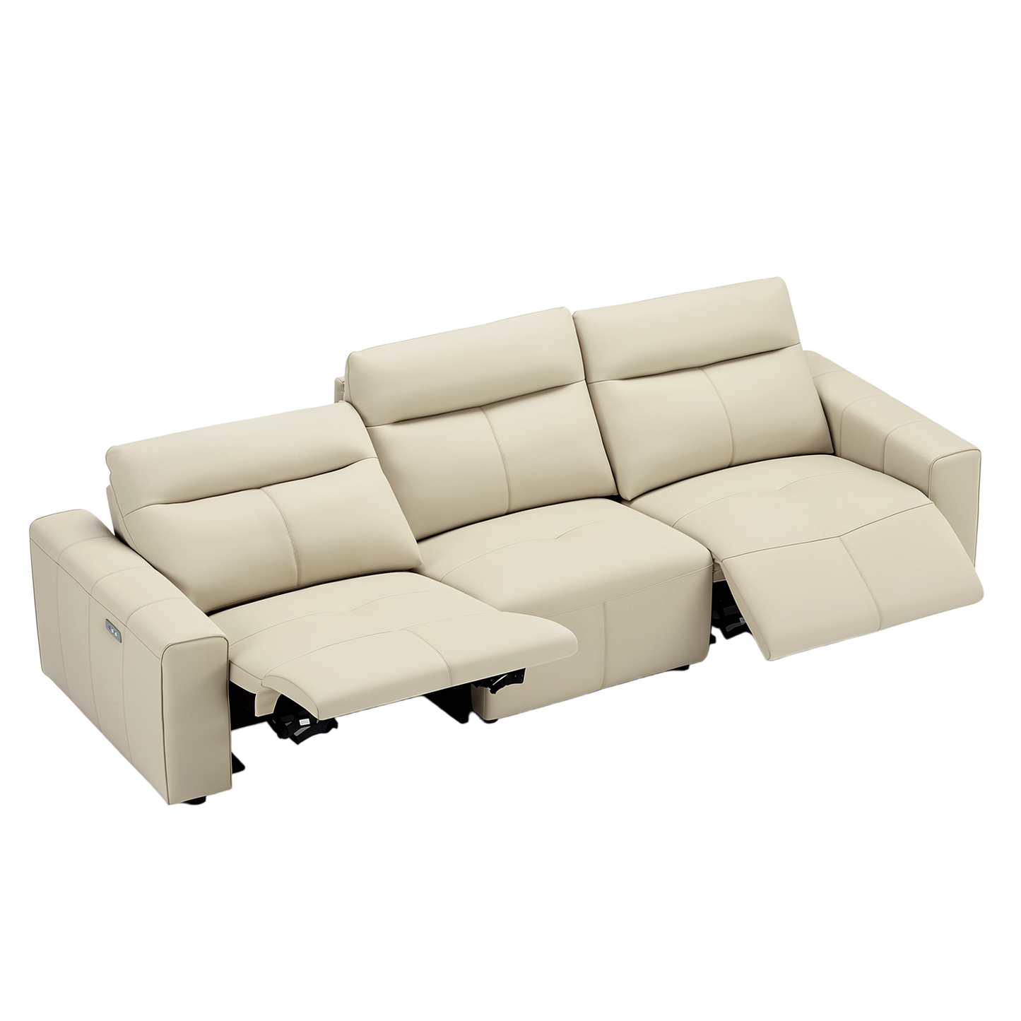 [Pre-sale] 112" Top Grain Leather Power Reclining Sofa，Zero Wall Design