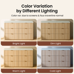 The cabinet repeats across four panels, Six drawer fronts are visible in each panel