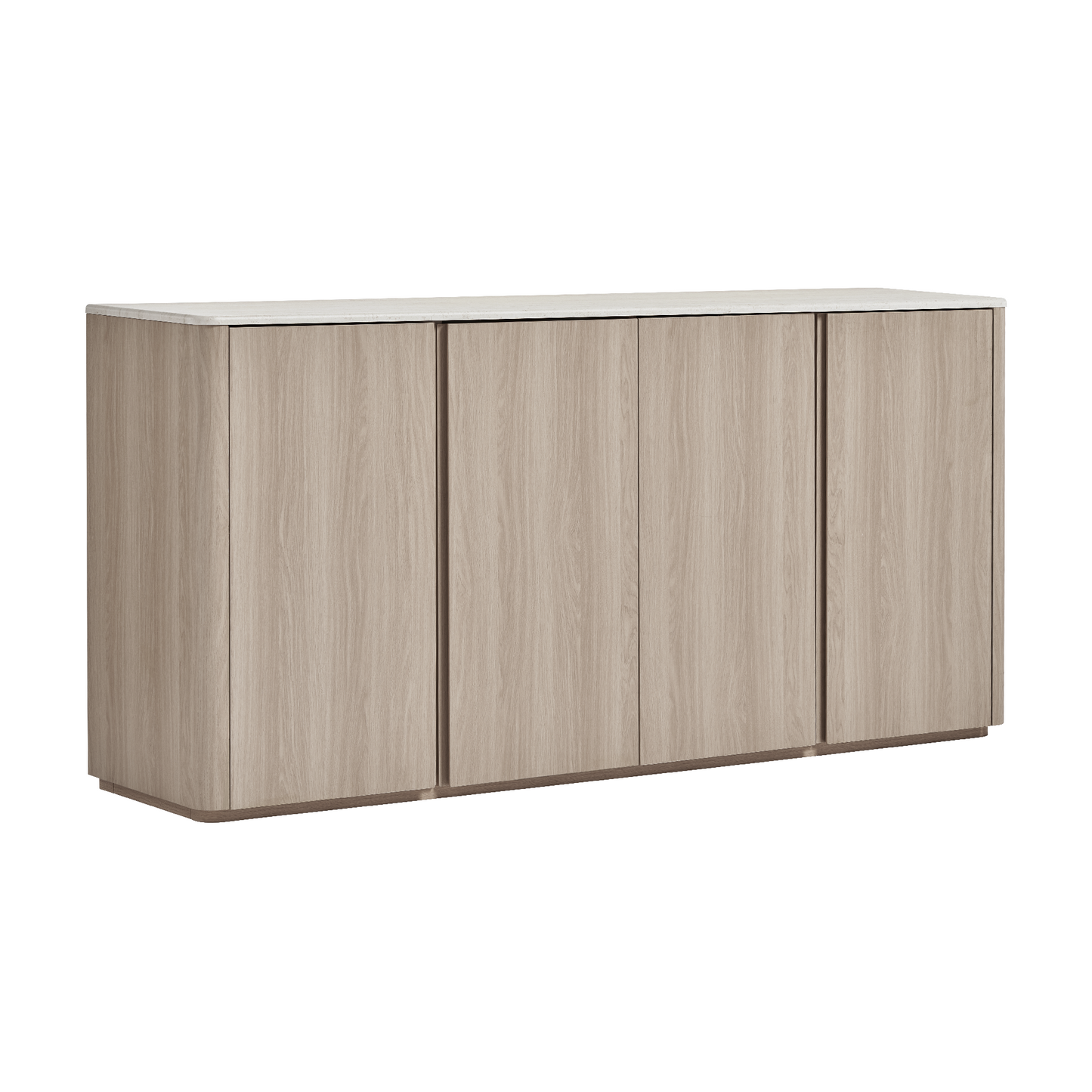 Travertine Grey 4-Door Handleless Soft-Close Sideboard