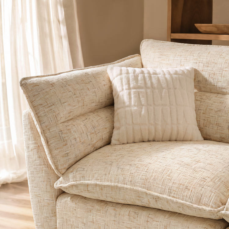 [Pre-sale] L-Shaped Sectional Sofa, Loven Modular Cloud Design with Solid Wood Legs，Sandstone Beige